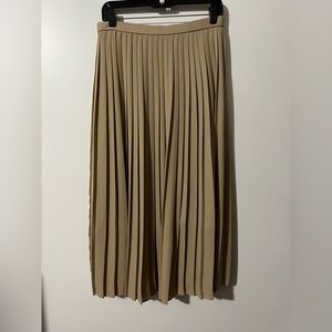 Tan Pleated Skirt
